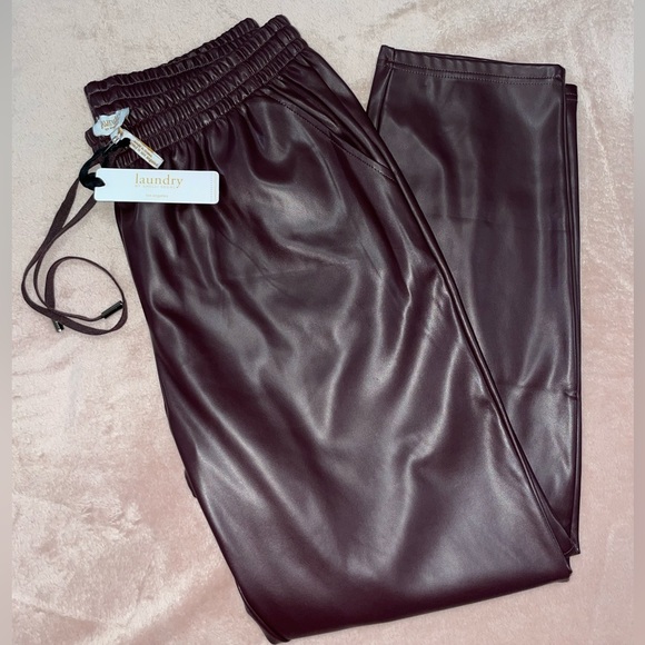 Laundry by Shelli Segal brown faux leather pants - Picture 2 of 4